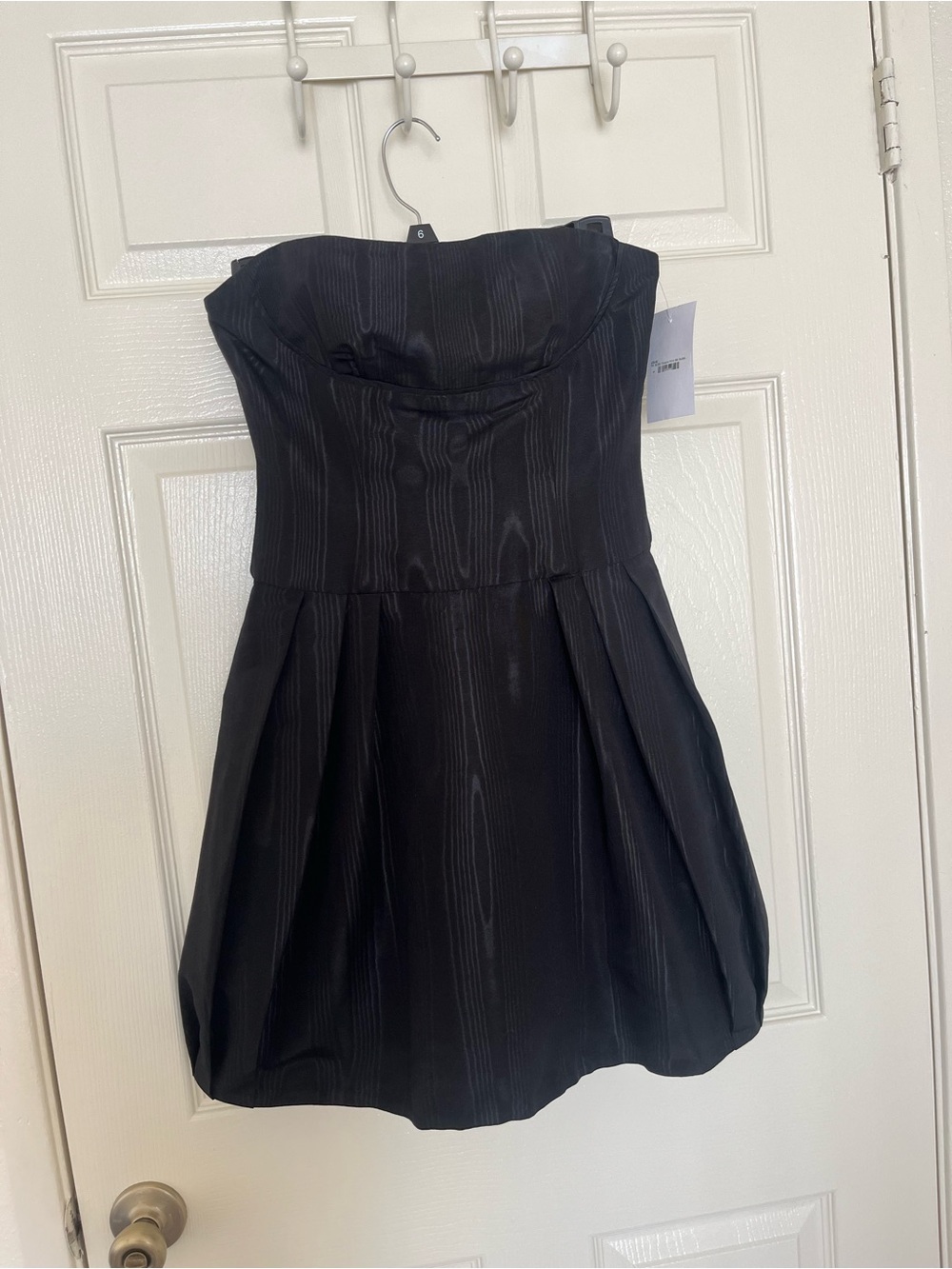 BCBG Strapless Black Textured Bubble Cocktail Dress